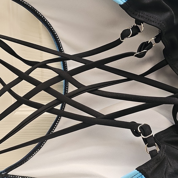 Padded Tankini W Adjustable Criss Cross Back Tie Dye In Blues 3XL EUC - Picture 6 of 9